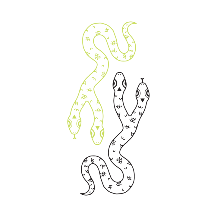 Tattly 2-Pack Two Headed Snake Glow-in-the-Dark Tattoo