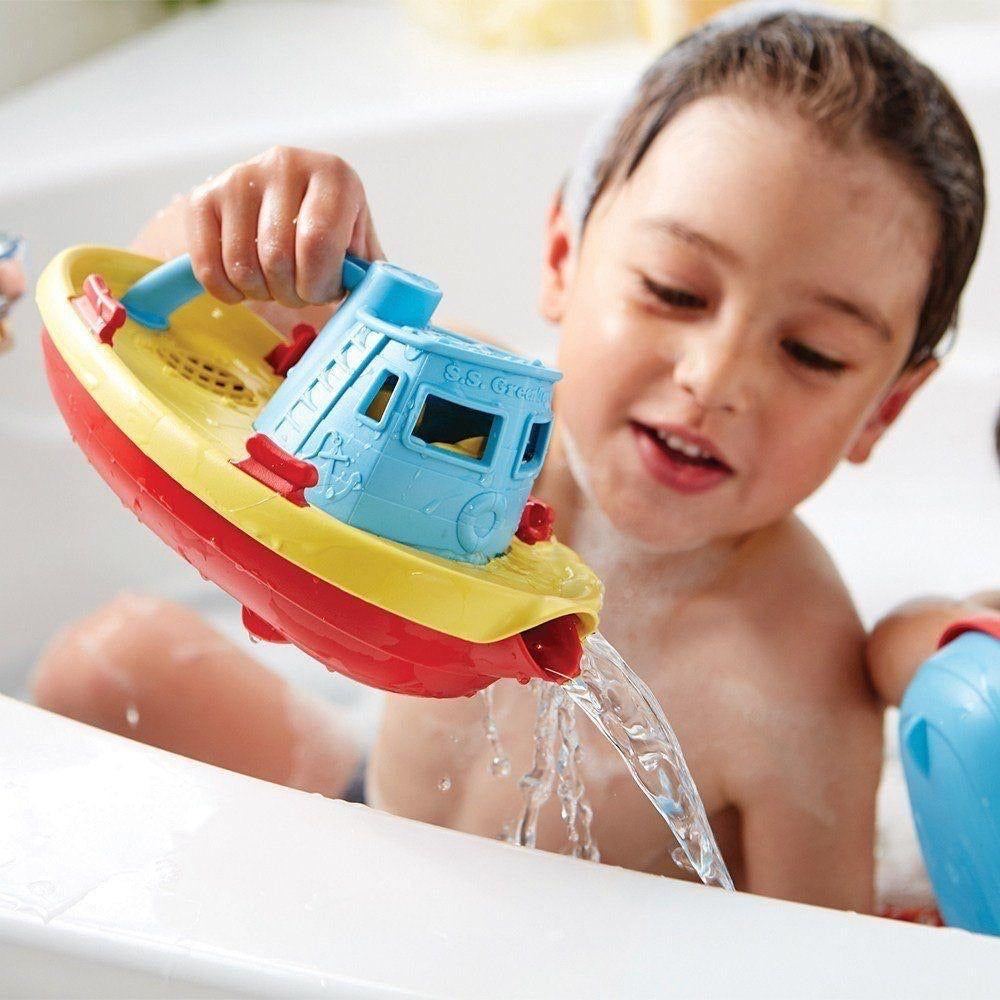 Green Toys Recycled Plastic Tug Boat - Blue Handle