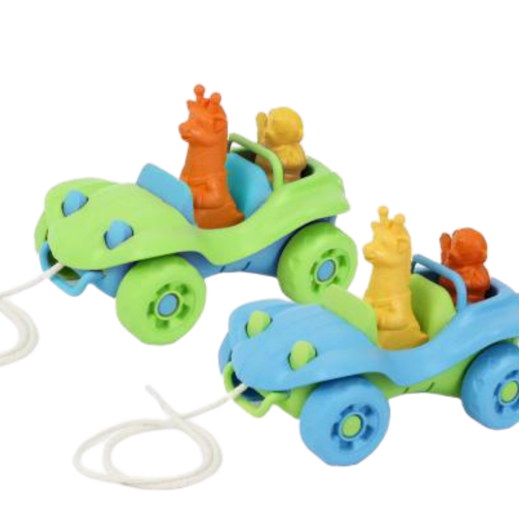 Green Toys Recycled Plastic Dune Buggy Pull Toy  - Green