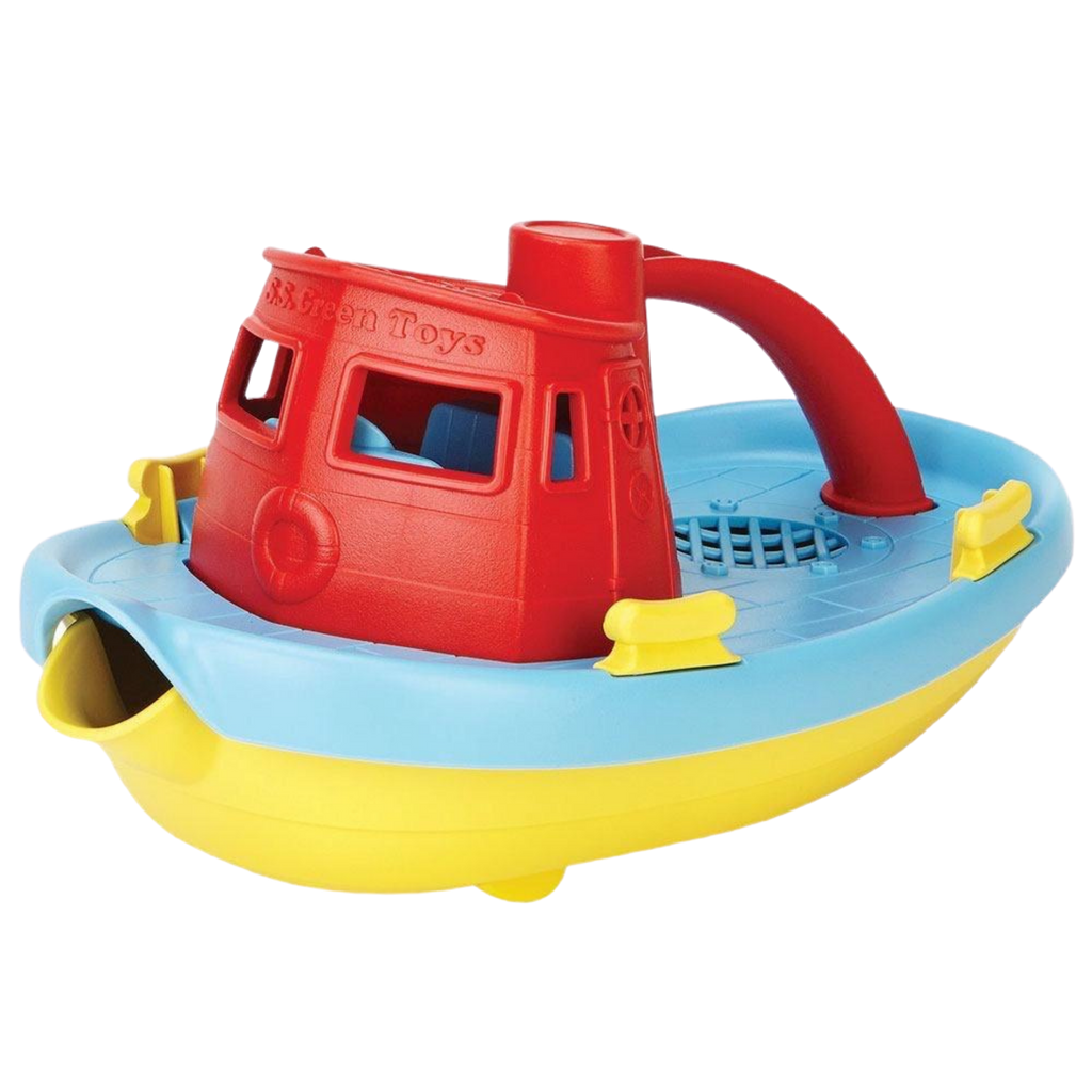 Green Toys Recycled Plastic Tug Boat - Red Handle