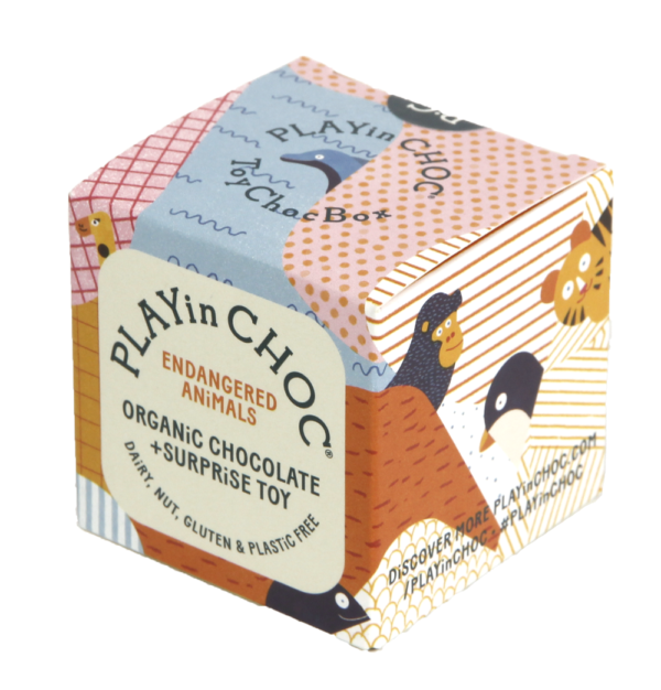Playin Choc 5-Pack Organic Dairy Free Endangered Animals ToyChoc Box
