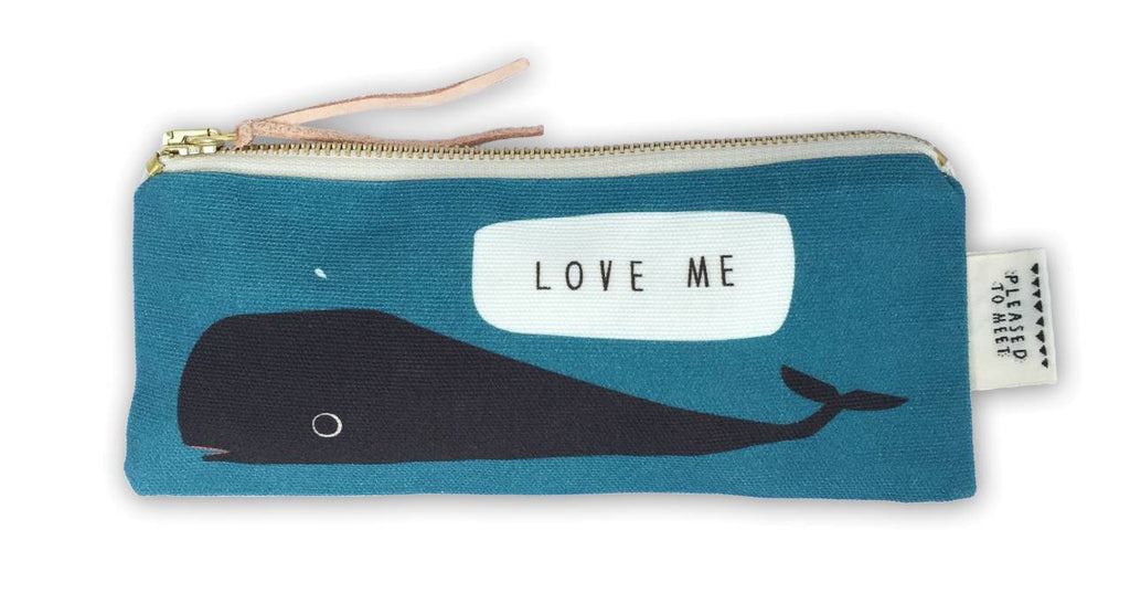 Pleased To Meet Love Me Whale Slim Pouch