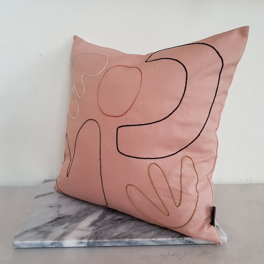 Plinth Home Abstract Cushion Rose