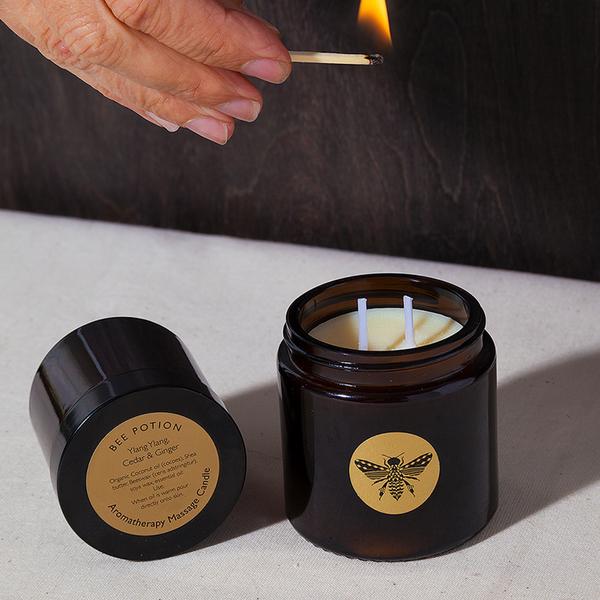 Bee Potion Bee Relaxed Geranium & Black Pepper Aromatherapy Massage Candle