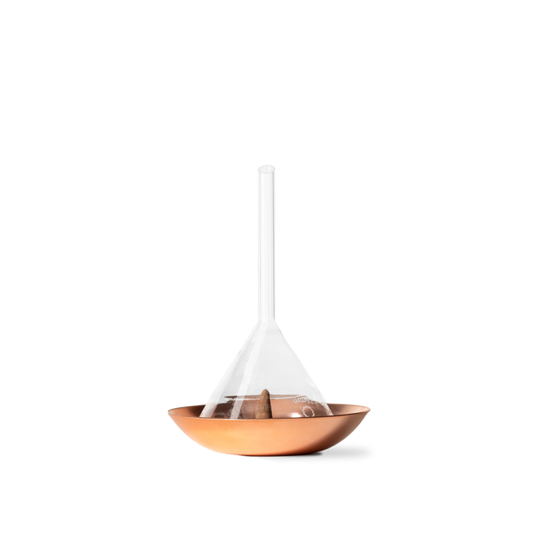 Haeckels Copper Incense Burner With Glass Funnel