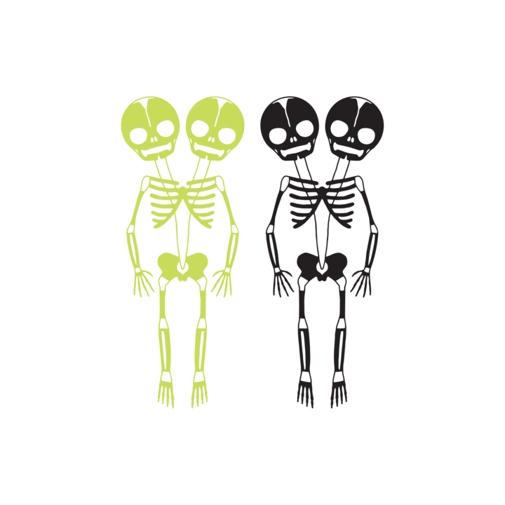 Tattly 2-Pack Glow-in-the-Dark Skeletons Tattoos