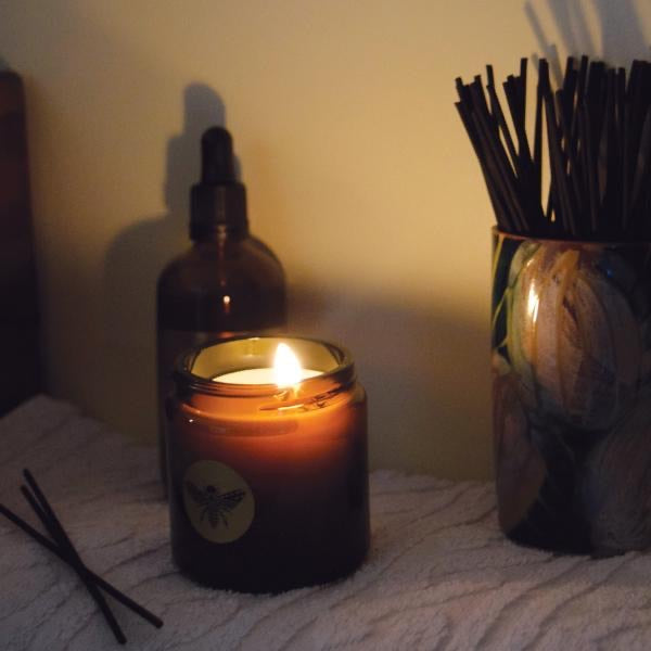 Bee Potion Bee Relaxed  Frankincense, Cedar & Rose Aromatherapy Massage Candle