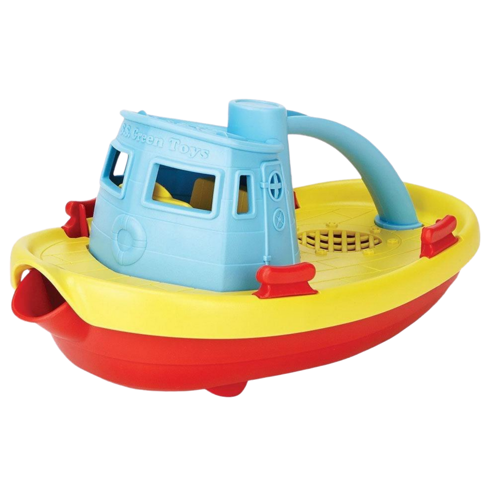 Green Toys Recycled Plastic Tug Boat - Blue Handle