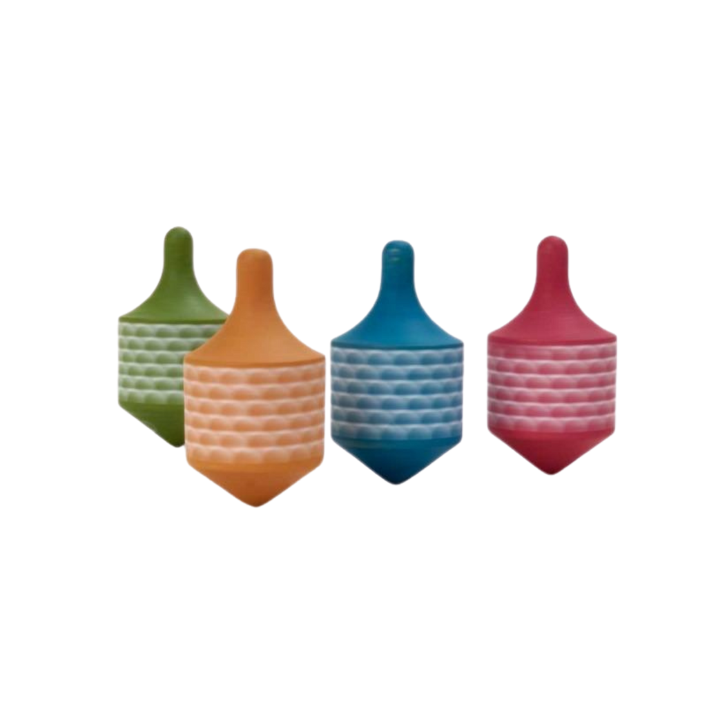 Londji 4-Pack Wooden Fish Spinning Tops