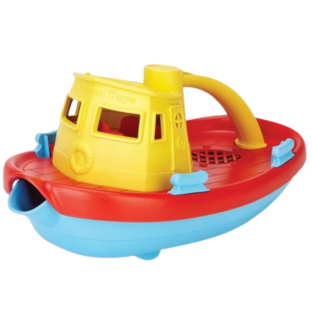 Green Toys Recycled Plastic Tug Boat - Yellow Handle